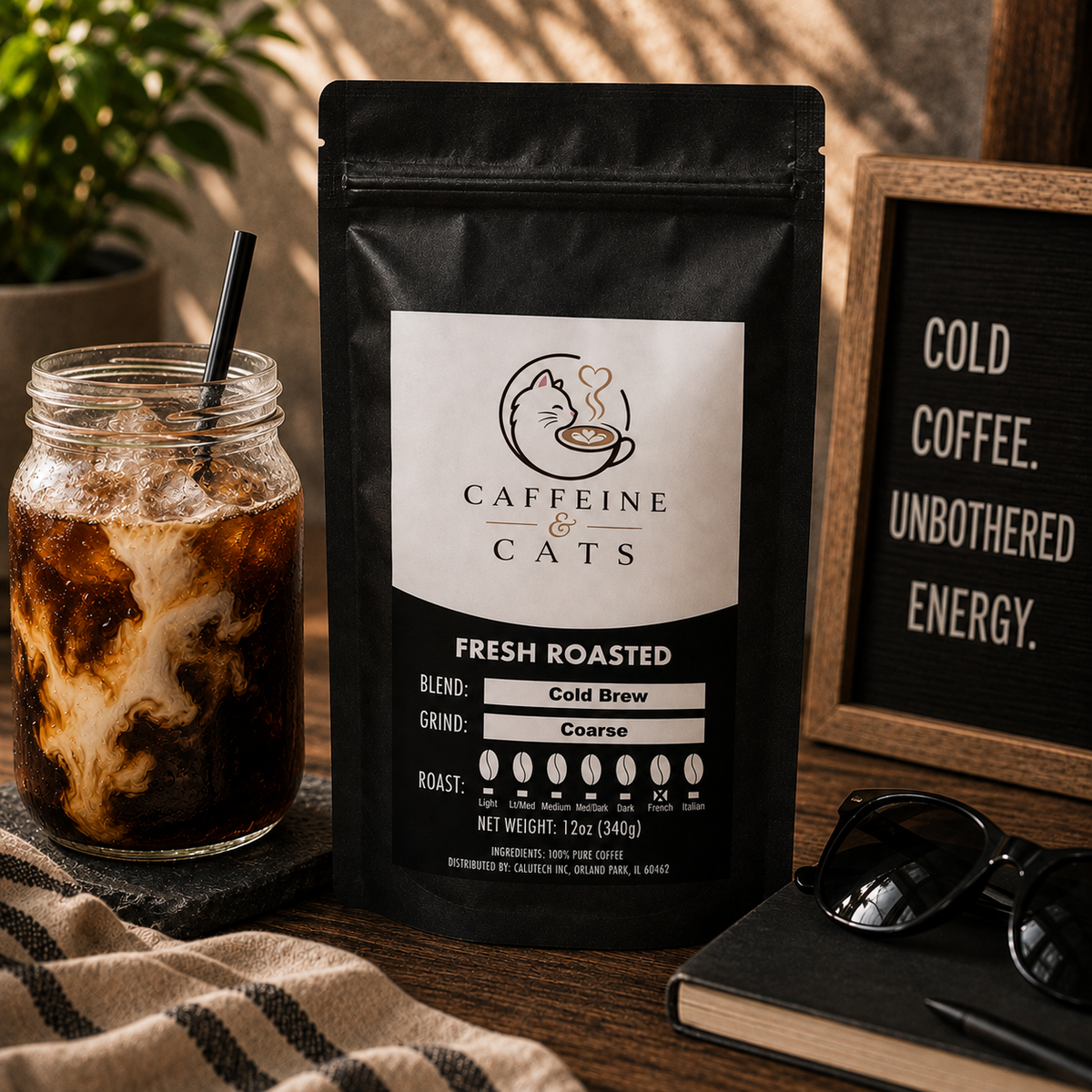 Cold & Unbothered — Dark Roast Cold Brew Coffee