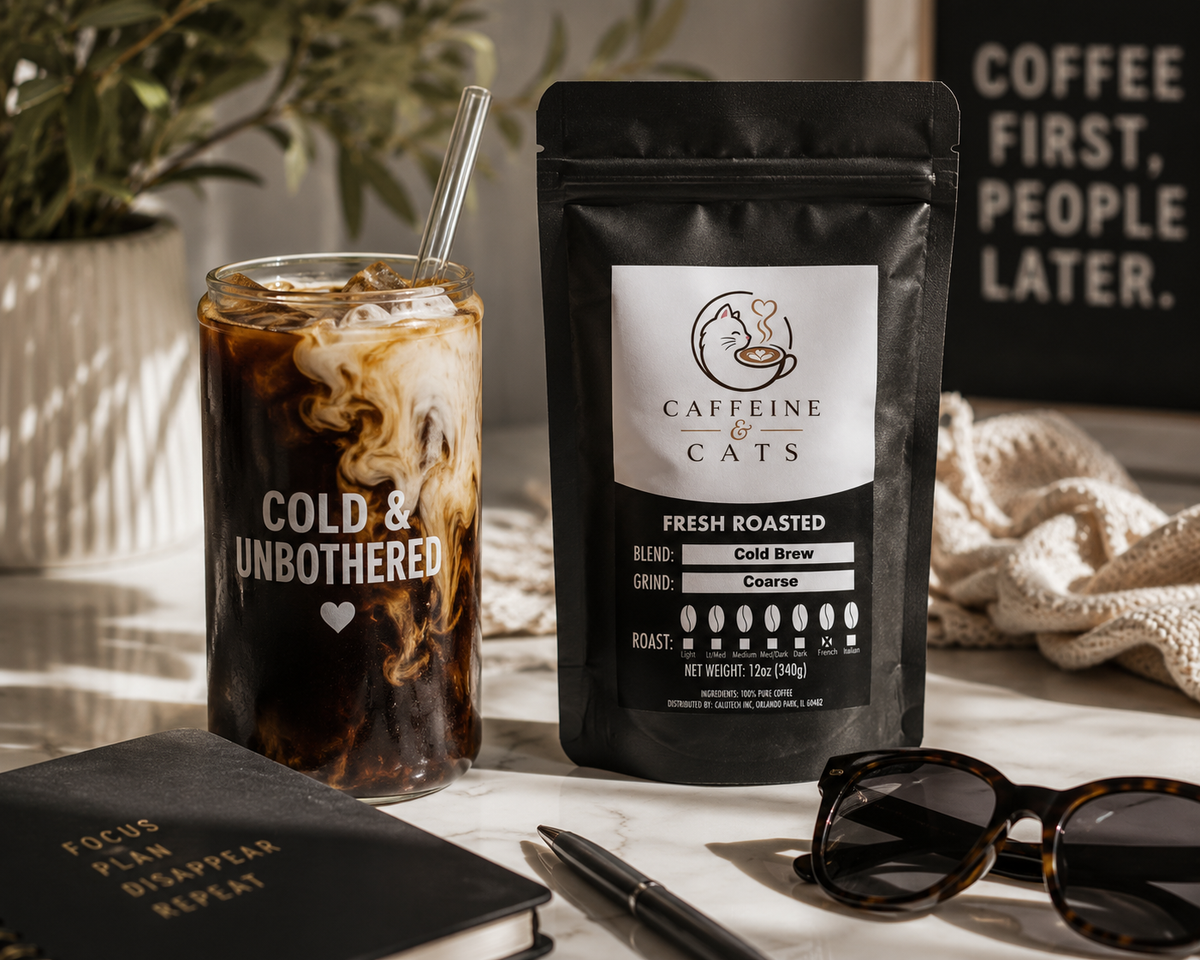 Cold & Unbothered — Dark Roast Cold Brew Coffee
