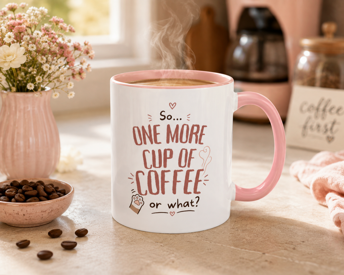Questionable Decisions Coffee Mug — Pink Cat Mug